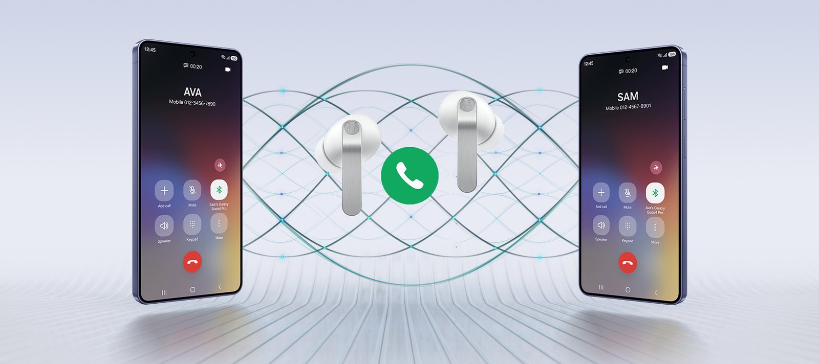Chamadas Ultra-Nítidas Galaxy Buds4 Pro